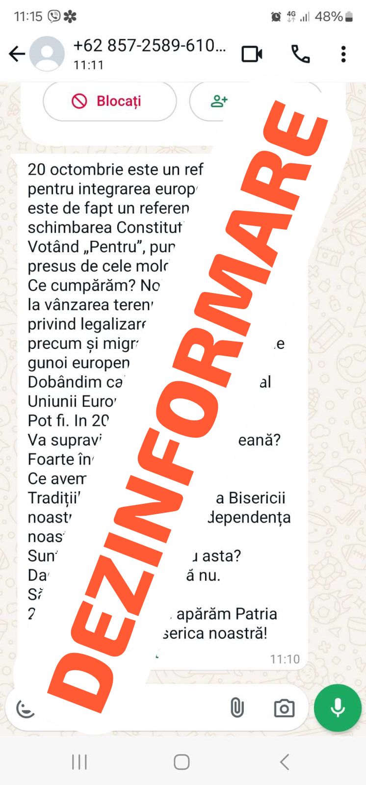 Atenție: dezinformare!