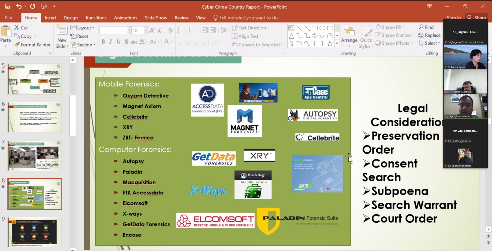 Programul de instruire cu tematica: „Capacity Building in International Law and Policy Formation for Enhancement of Measures to Ensure Cybersecurity”,