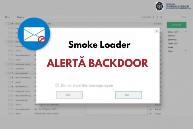 Serviciul Tehnologia Informației și Securitate Cibernetică informează despre o nouă amenințare cibernetică, Smoke Loader Backdoor