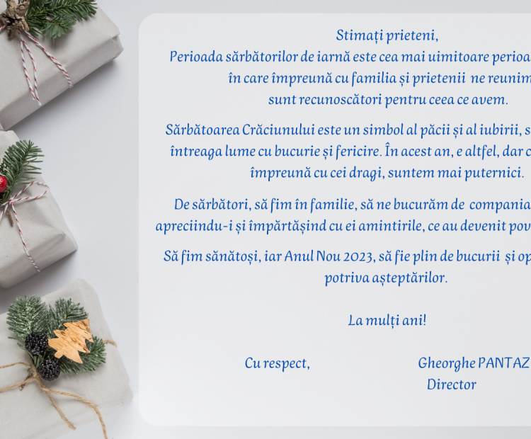 Mesajul directorului STISC cu ocazia sărbătorilor de iarnă - 2023